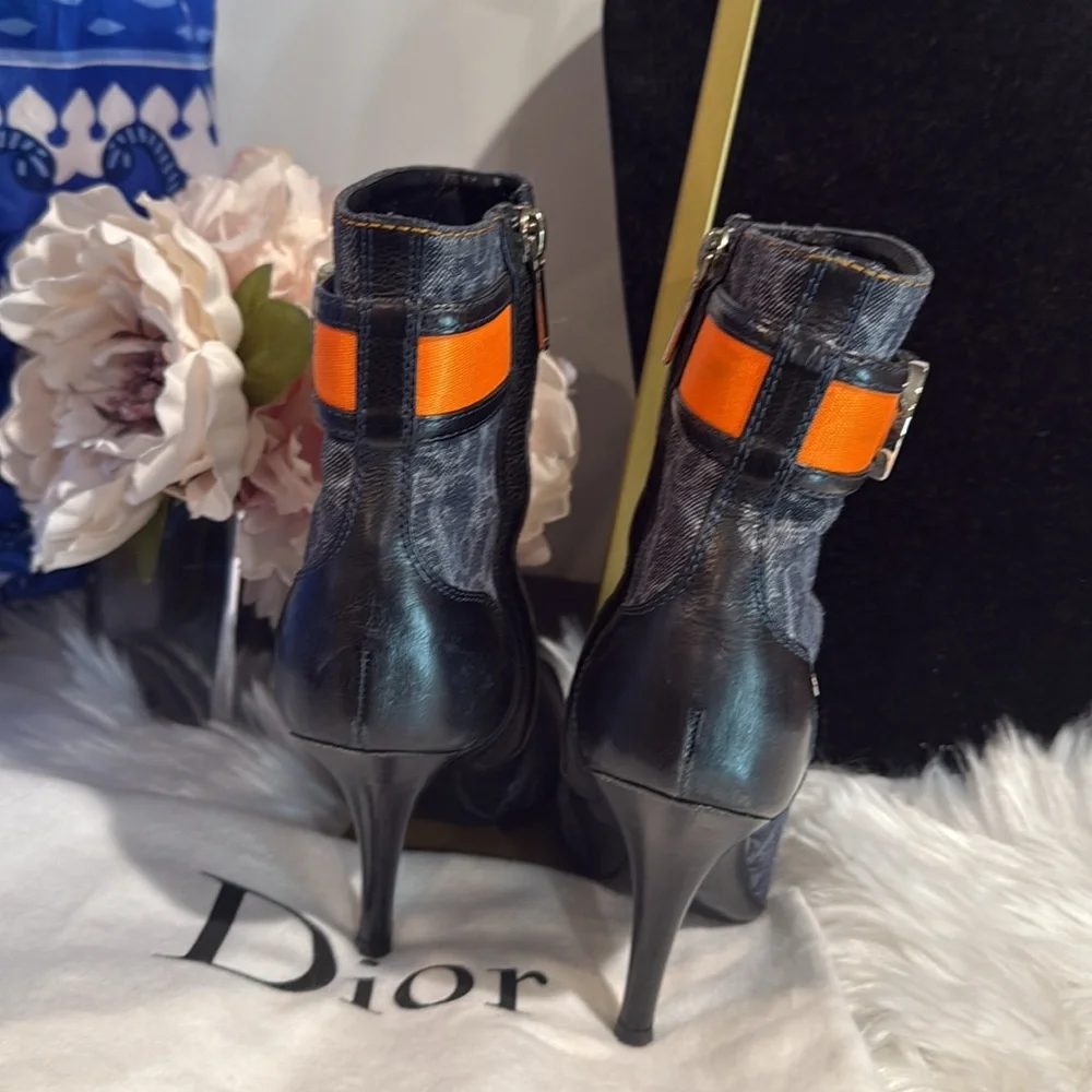 Christian Dior Diorissimo Pattern Denim Sock Boots - Picture 4 of 10